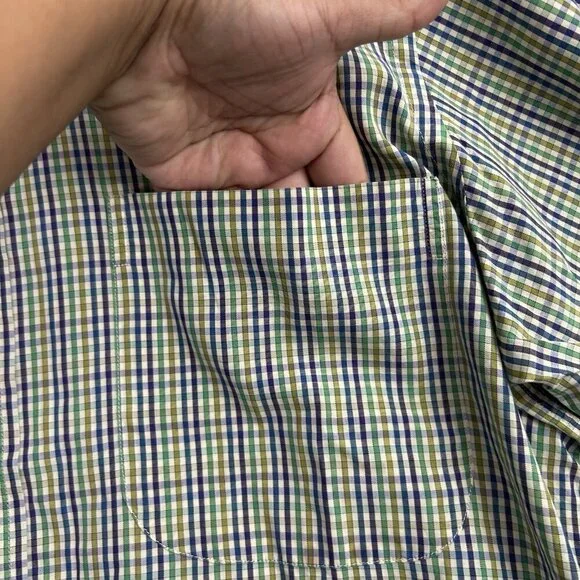 BERGDORF GOODMAN Shirt Mens Small Plaid Long Sleeve Button Up Casual Preppy - Picture 6 of 10